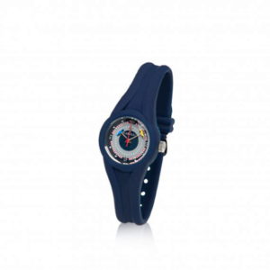 Child's blue silicone strap race car watch.