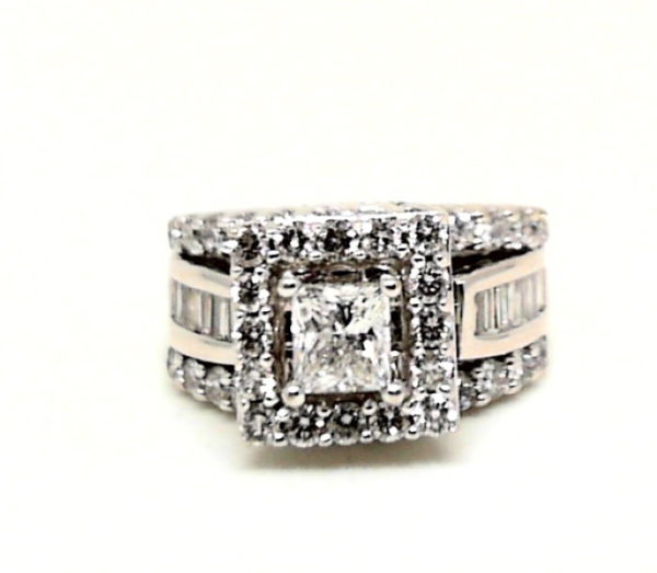 14 kt white gold engagemetn ring 1.53 ct