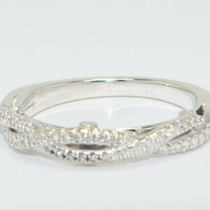 White gold Verragio diamond ribbon matching band.