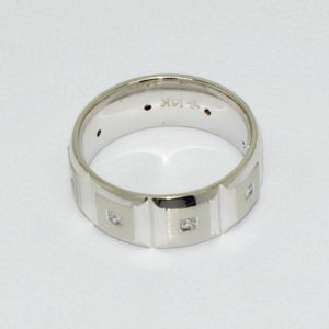 Mens white gold diamond band alternate view