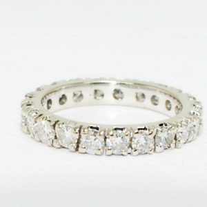 White gold claw set diamond eternity band