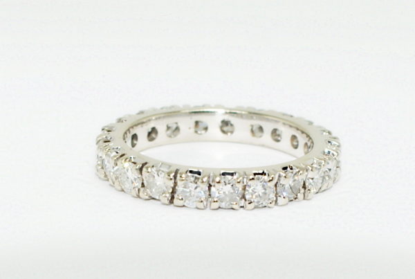 White gold claw set diamond eternity band