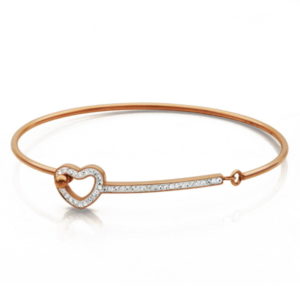 7 inch Rose Gold coloured Bangle with Crystal