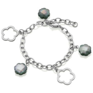 7.5 inch Bracelet with Mother of Pearl and Clover Charms