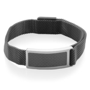 Mena;s 9.5 inch Black Mesh Bracelet