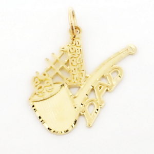 Yellow gold #1 dad and pipe pendant.