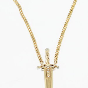 Custom gold dagger necklace
