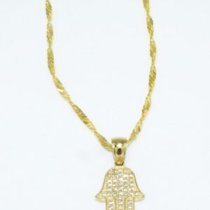 Ladies gold lucky Hasma necklace